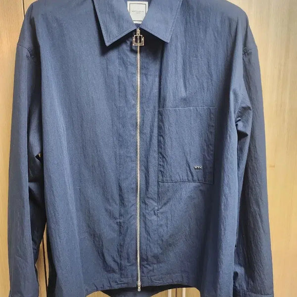 [BUNJANG] Wooyoungmi 24SS Two-Way Zipper String Zip-Up Shirt Navy 52 / 우영미 24SS 투웨이지퍼 스트링 집업 셔츠 52 네이비