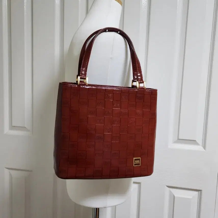 [BUNJANG] Balenciaga BB Logo Burgundy Leather Tote Bag / ##희귀템 ) 발렌시아가 토트백(상태굿)
