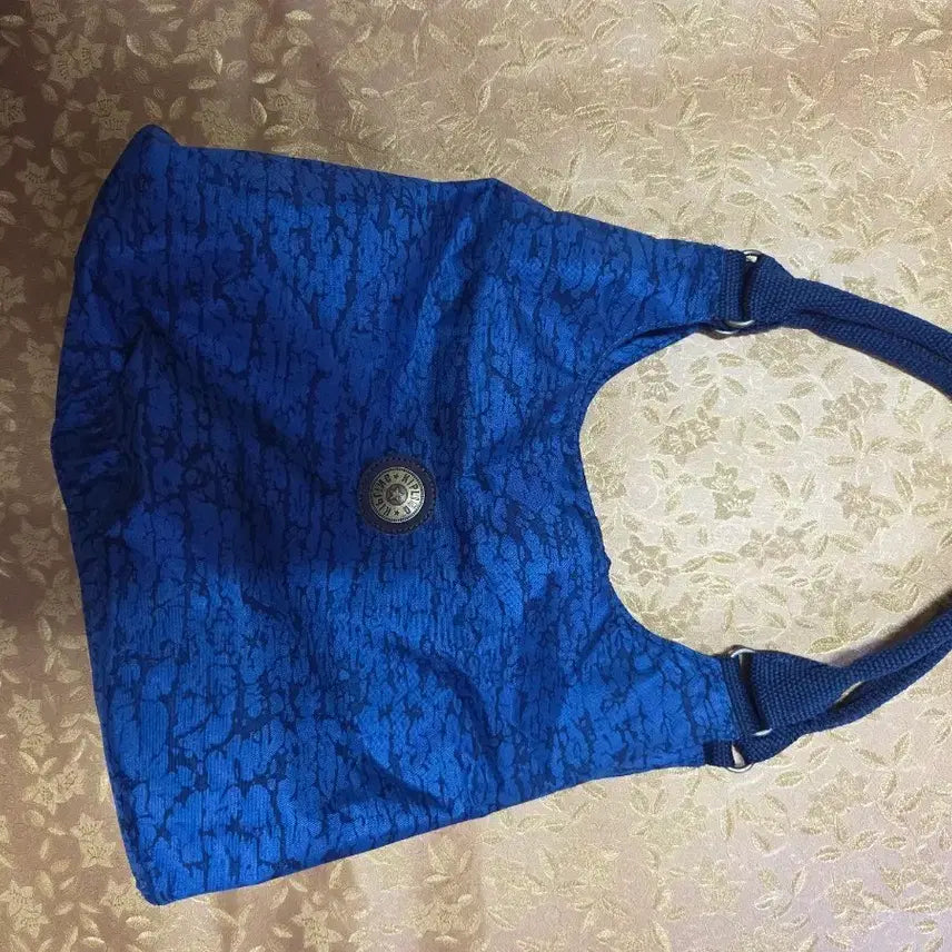 [BUNJANG] Kipling Shoulder Bag Blue Pattern / 키플링 숄더백 블루 패턴