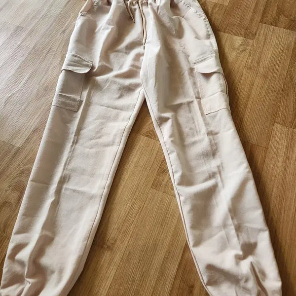 [BUNJANG] Beige Cargo Jogger Pants / 베이지색 카고 조거 팬츠