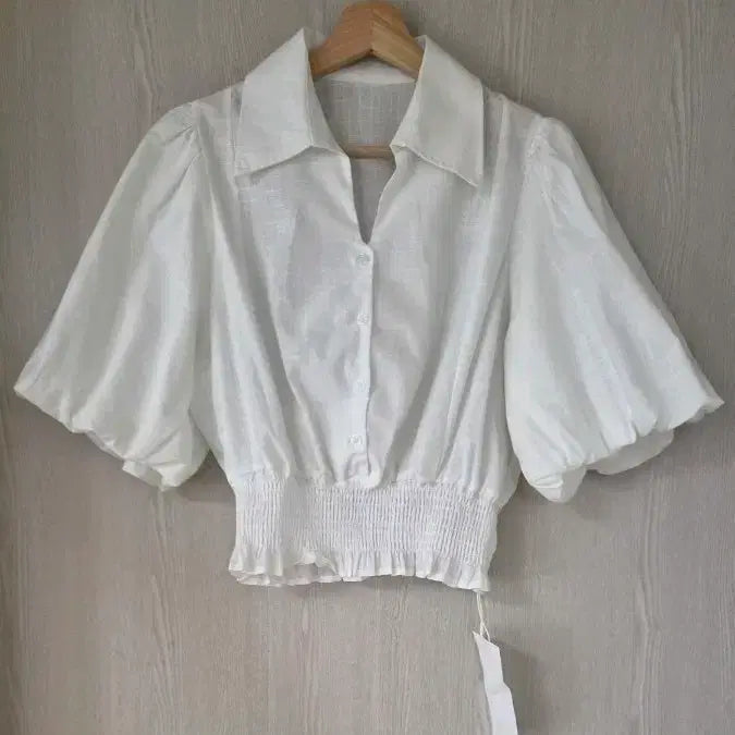 [BUNJANG] Puff Sleeve Blouse Ivory / 퍼프소매 블라우스  새상품