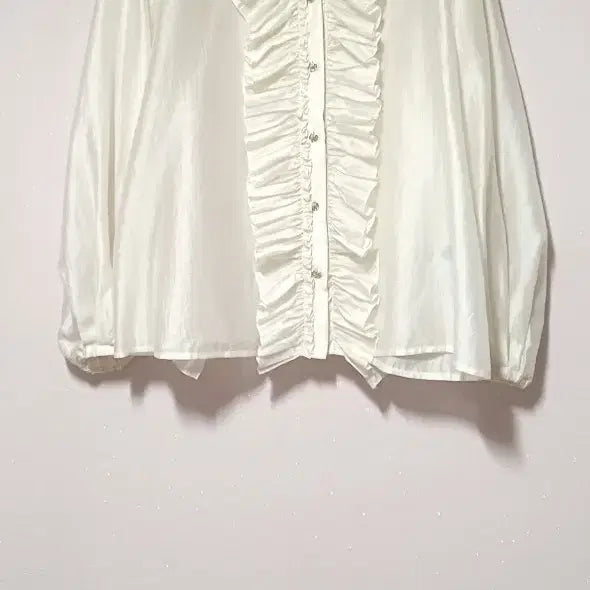 [BUNJANG] Lanvin Collection Silk Frill Blouse / [미사용급/한섬정품] 랑방컬렉션 실키 프릴 블라우스55/66