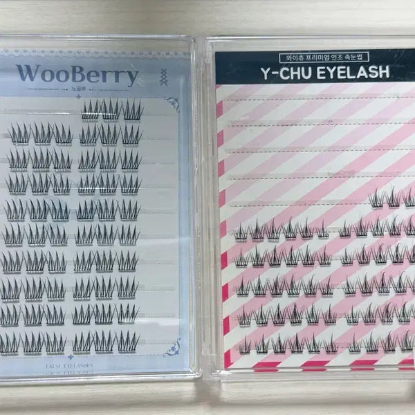 [BUNJANG] WOBERRY & WHY-CHU No-Glue Cluster Lashes Bundle Set / 우베리 노글루 가닥 속눈썹 / 와이츄 노글루 가닥 속눈썹 일괄