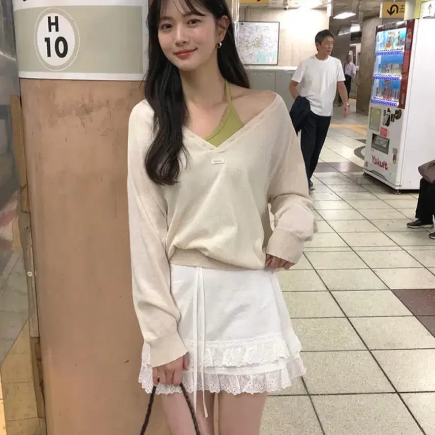 [BUNJANG] Ordinaryment Made Again V-Neck Linen Knit / 오디너리먼트 made 어게인 브이넥 린넨 니트