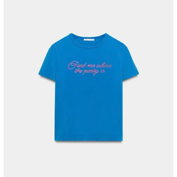 [BUNJANG] Zara Glitter Text Washing Effect T-Shirt / 자라 글리터 텍스트 워싱 이펙트 티셔츠 S