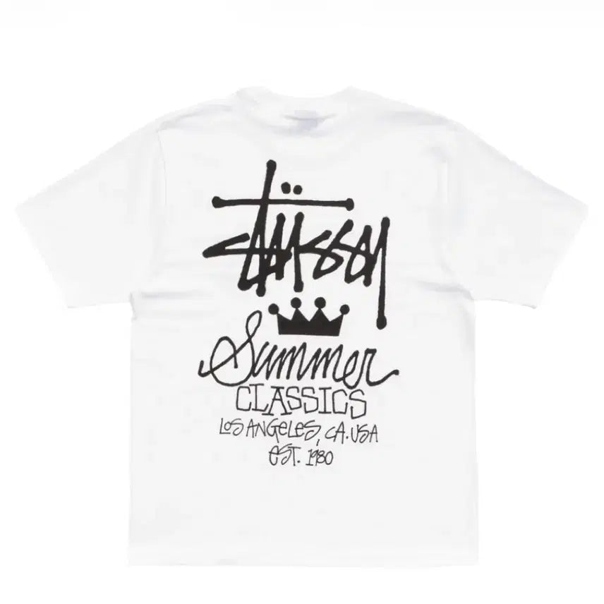 [BUNJANG] Stussy Summer Classic T-Shirt White / 스투시 썸머 클래식 반팔 티셔츠 화이트