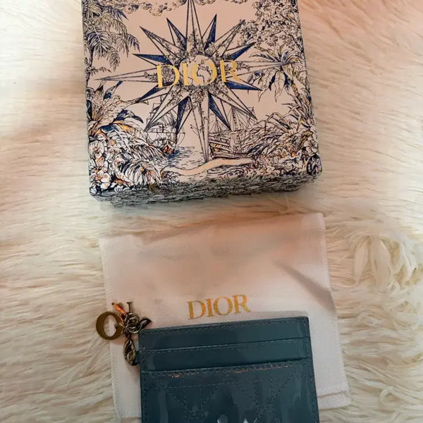 [BUNJANG] Dior Lady 5-Slot Card Holder Blue / 디올 레이디 5 슬롯 카드지갑 블루