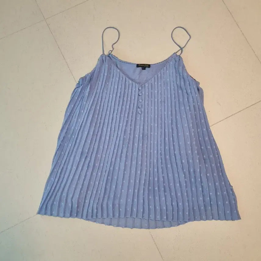 [BUNJANG] Massimo Dutti Pleated V-Neck Sleeveless Bustier Top L / 마시모두띠 플리츠 브이넥 민소매 뷔스티에 L