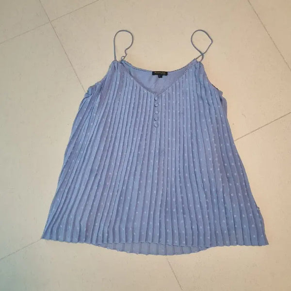 [BUNJANG] Massimo Dutti Pleated V-Neck Sleeveless Bustier Top L / 마시모두띠 플리츠 브이넥 민소매 뷔스티에 L