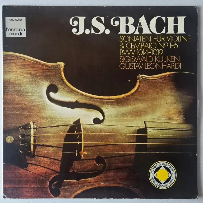 [BUNJANG] Bach Violin Sonatas Complete 2LP - Sigiswald Kuijken, Gustav Leonhardt (Deutsche Harmonia Mundi) / 쿠이켄&레온하르트- 바흐 바이올린소나타 전곡2LP (독일HM)