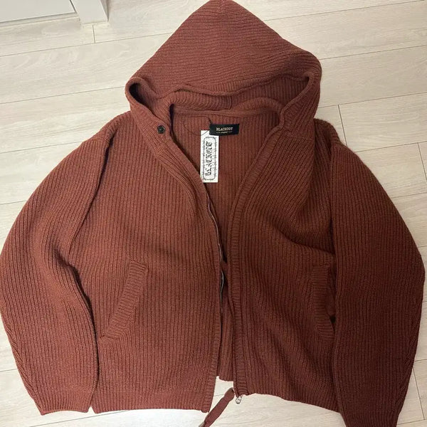 [BUNJANG] Blackout Lambswool Hooded Zip-Up / 블랙아웃 램스울 후드집업