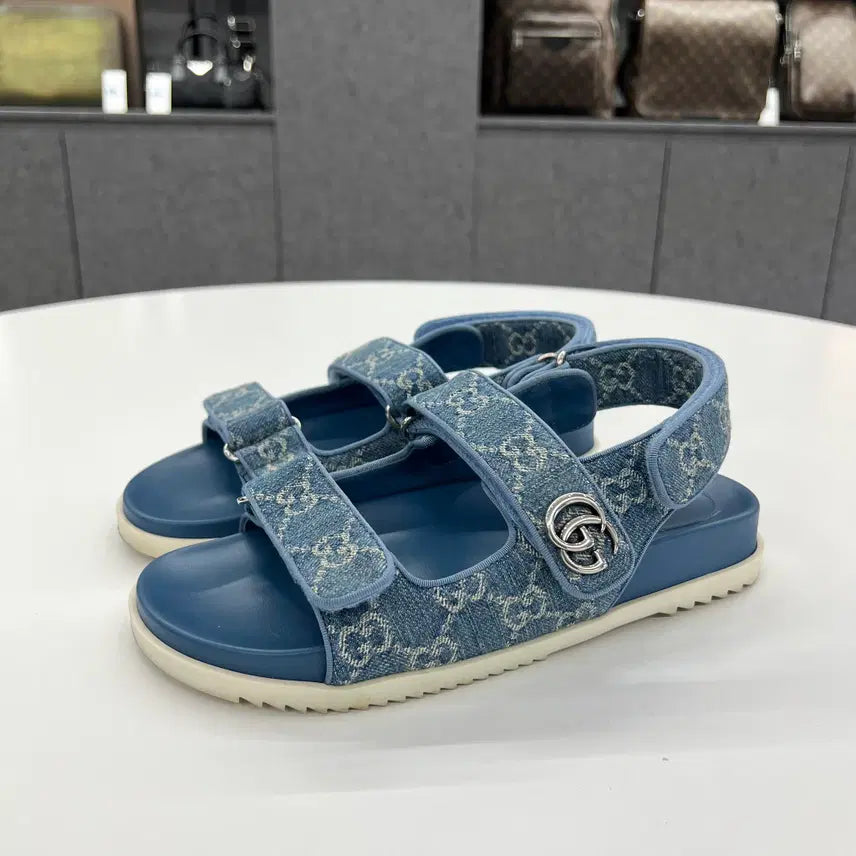 [BUNJANG] Gucci Double G Denim Sandals Size 38.5 / [ 정품 ] 구찌 더블 G 데님 샌들 38.5size