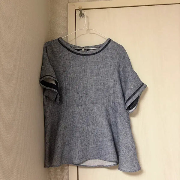 [BUNJANG] ISABEY Paris Linen Blouse Navy Size 66 (95) / ISABEY 파리 린넨 블라우스 66(95)