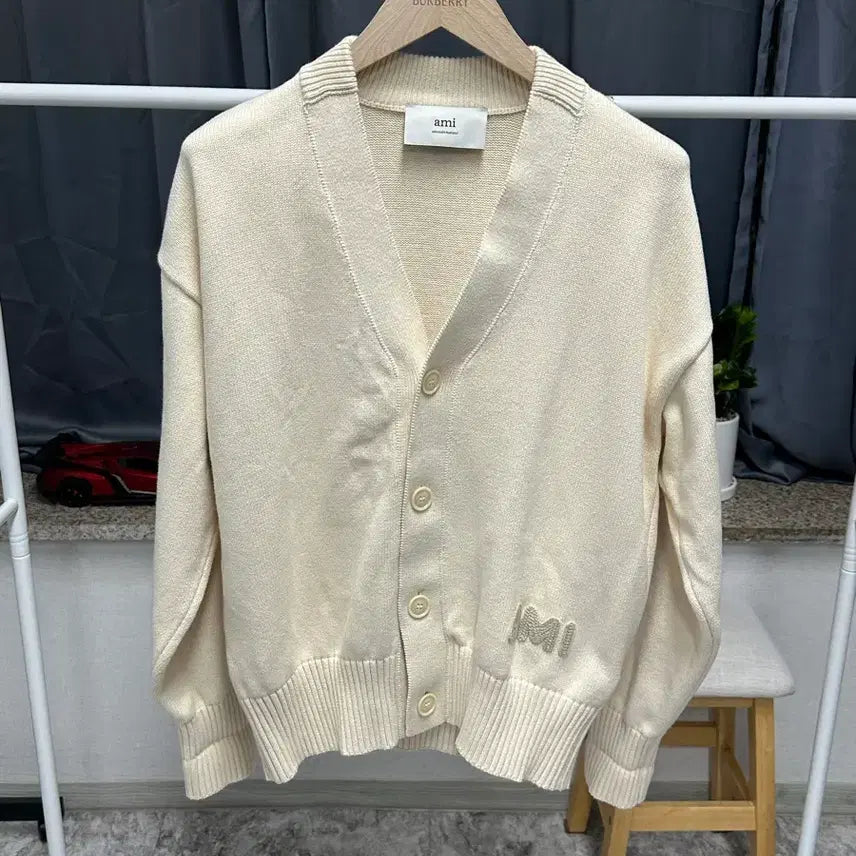 [BUNJANG] AMI Men's Knit Cardigan Ivory 25SS Size 95-100 / [ 아미 ] 정품 / 남성95-100 / 25ss 니트 가디건