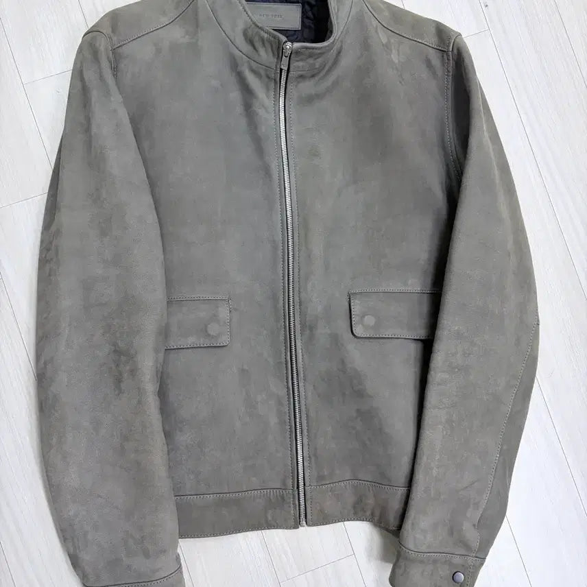 [BUNJANG] Jil Stuart New York Nubuck Suede Lambskin Leather Jacket / 질스튜어트 뉴욕 누벅 스웨이드 램스킨 스탠드카라 가죽자켓, 레더자켓