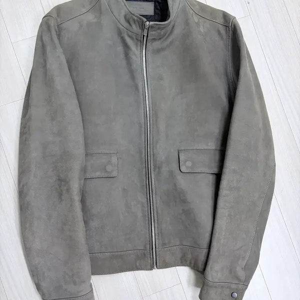 [BUNJANG] Jil Stuart New York Nubuck Suede Lambskin Leather Jacket / 질스튜어트 뉴욕 누벅 스웨이드 램스킨 스탠드카라 가죽자켓, 레더자켓