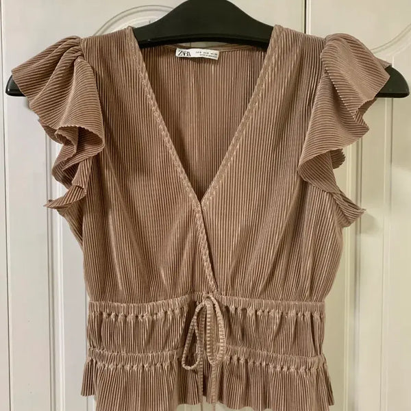 [BUNJANG] Zara Pleated Blouse / 자라 플리츠 블라우스