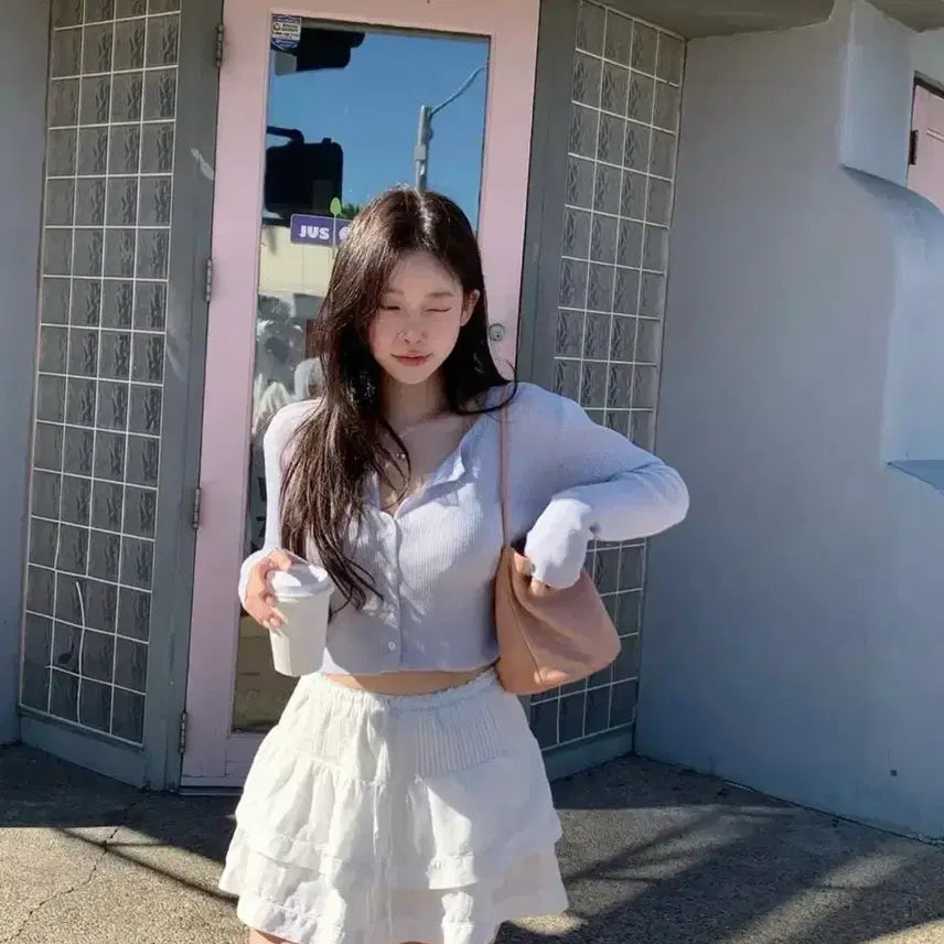 [BUNJANG] The Wish Series Bona Kang Kang Skirt White / 더위시리즈 보나 캉캉스커트 화이트