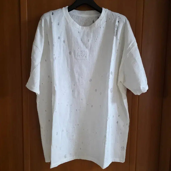 [BUNJANG] Punch Lace Overfit T-shirt / (새상품) 펀칭 레이스 원단 특이한 오버핏 티셔츠(큰 사이즈도 가능)