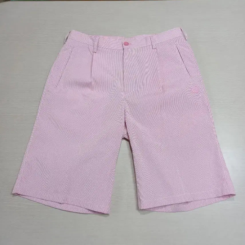 [BUNJANG] Crocodile Unisex Stripe Shorts Pink / 32 새상품 Crocodile 남여공용 반바지 핑크 32-430