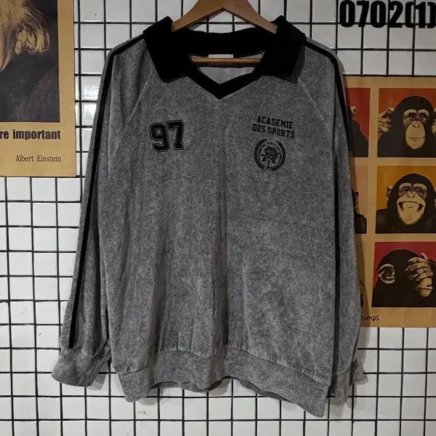 [BUNJANG] LEVEL Sports Sweatshirt Grey XL / LEVEL 스포츠 맨투맨 그레이 XL