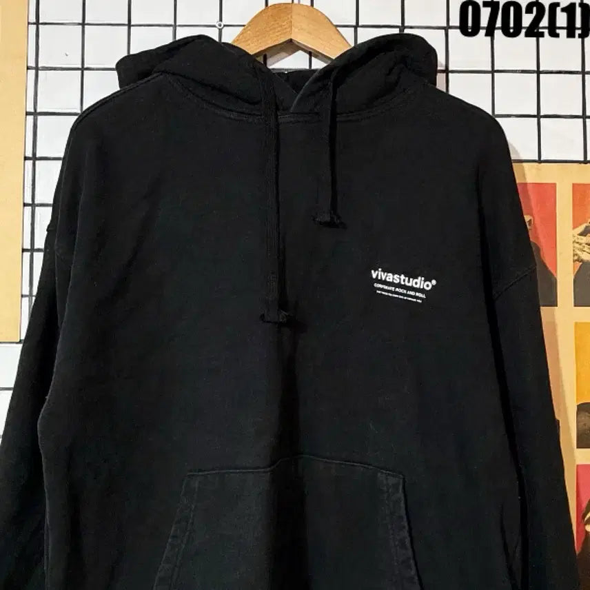 [BUNJANG] Vivastudio Black Hoodie M / 비바스튜디오 블랙 후드티 M