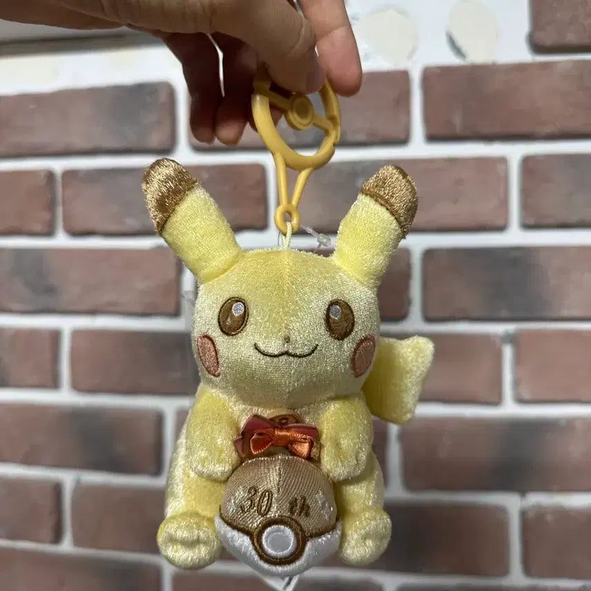 [BUNJANG] Pokemon 30th Anniversary Pikachu Golden Pikachu Doll Mascot Keychain / (택포) 포켓몬스터 30주년 피카츄 금카츄 인형 마스코트 키링 판매