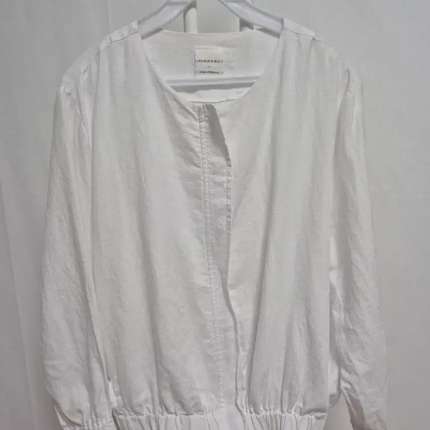 [BUNJANG] Pigment White Linen Jacket Jumper Blouse / 피그먼트 화이트 린넨 자켓 점퍼 블라우스