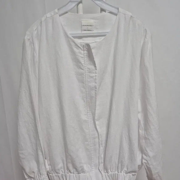 [BUNJANG] Pigment White Linen Jacket Jumper Blouse / 피그먼트 화이트 린넨 자켓 점퍼 블라우스