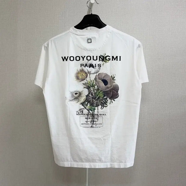 [BUNJANG] Wooyoungmi Flower T-shirt White / [46/발색O] 우영미 플라워 반팔티 화이트