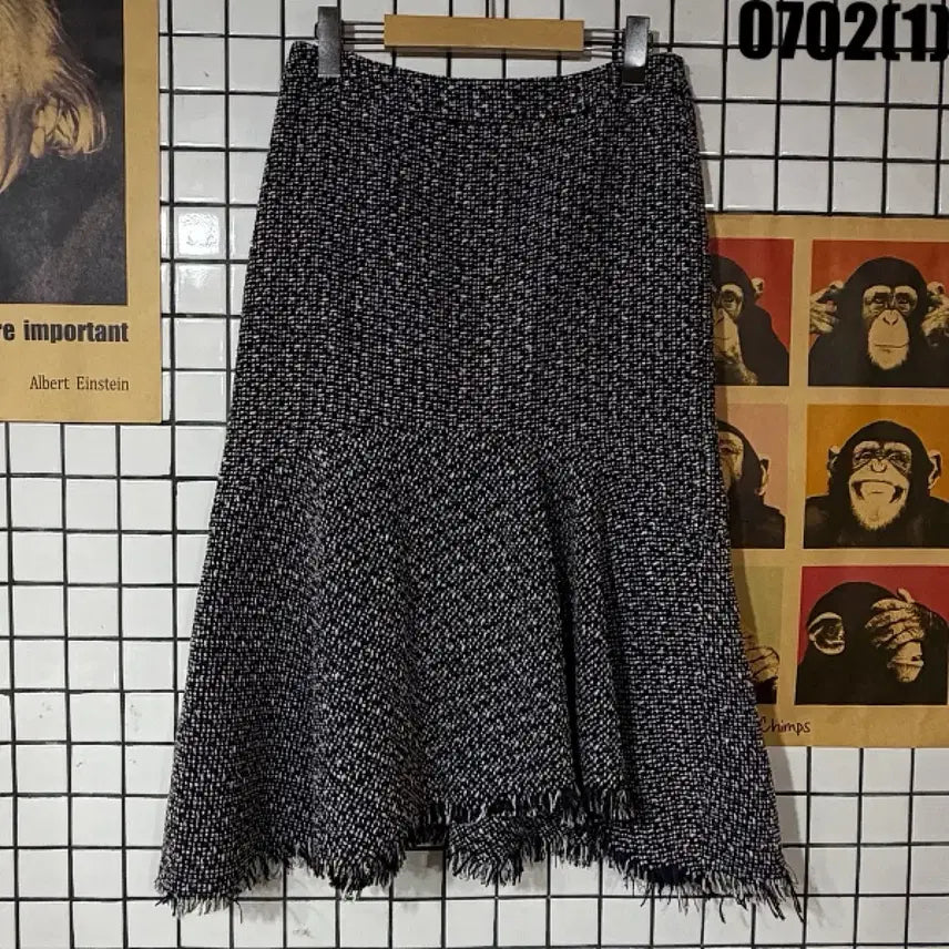 [BUNJANG] STUDIO LAB Tweed Long Skirt Black White Size 29 / 스튜디오 랩 트위드 롱 스커트 블랙 화이트 29