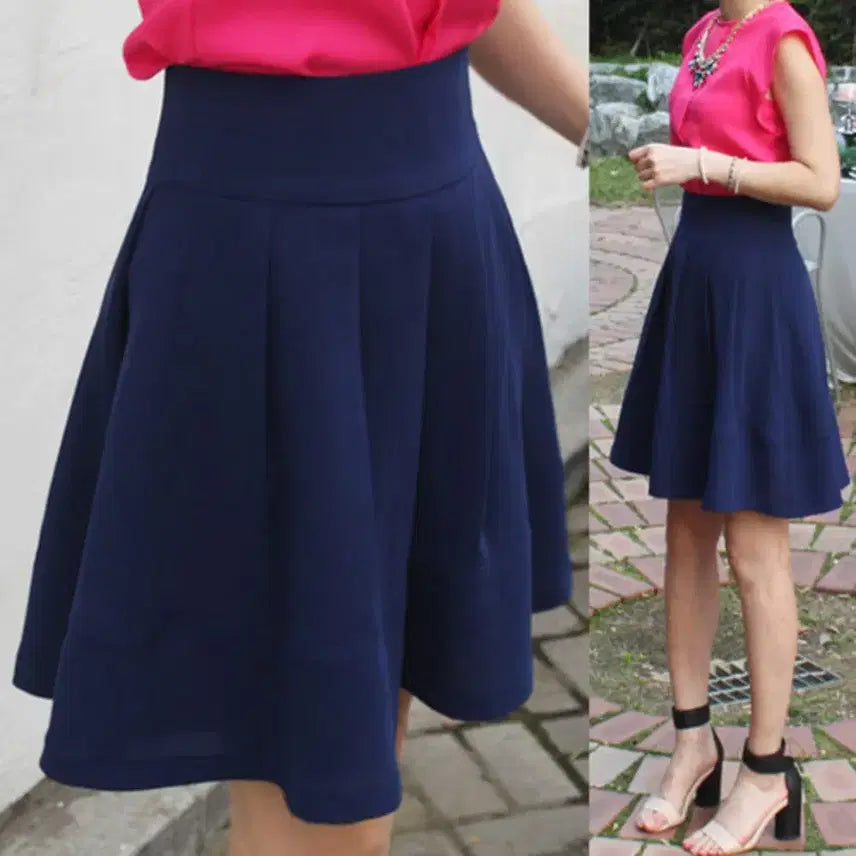 [BUNJANG] Top Shine Pleated Volume Chiffon Flare Skirt - M / 탑샤인) 플리츠 볼륨 쉬폰 플레어 스커트 -M