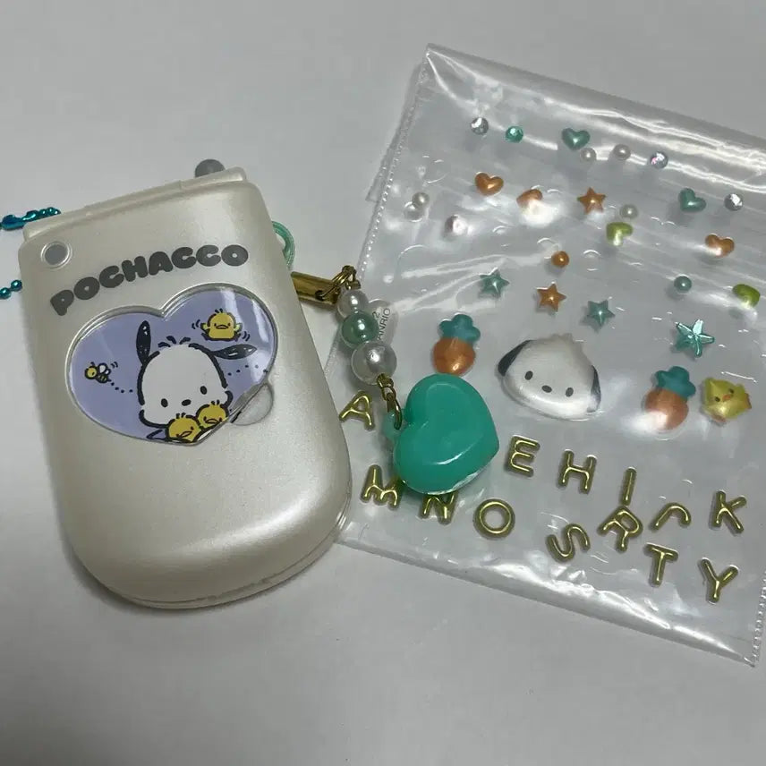 [BUNJANG] Sanrio Pochacco Heisei Flip Phone Keychain (Discontinued) / (단종) 산리오 포차코 코갸루 헤이세이 폴더폰 핸드폰 키링
