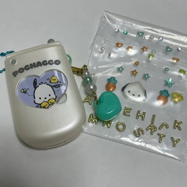 [BUNJANG] Sanrio Pochacco Heisei Flip Phone Keychain (Discontinued) / (단종) 산리오 포차코 코갸루 헤이세이 폴더폰 핸드폰 키링