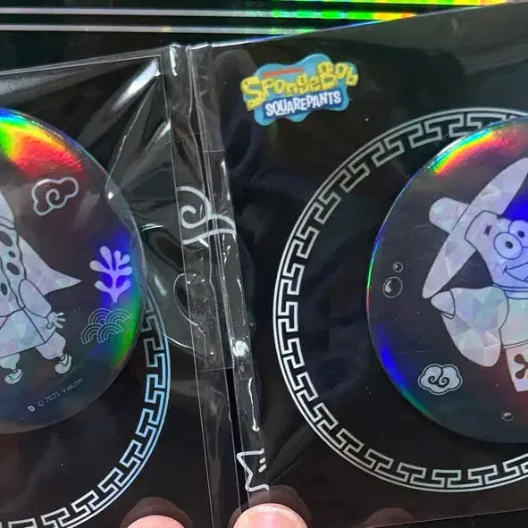 [BUNJANG] DangComa SpongeBob & Patrick Mother-of-Pearl Badge Set / 댄꼼마 스폰지밥 & 뚱이 자개 뱃지 세트