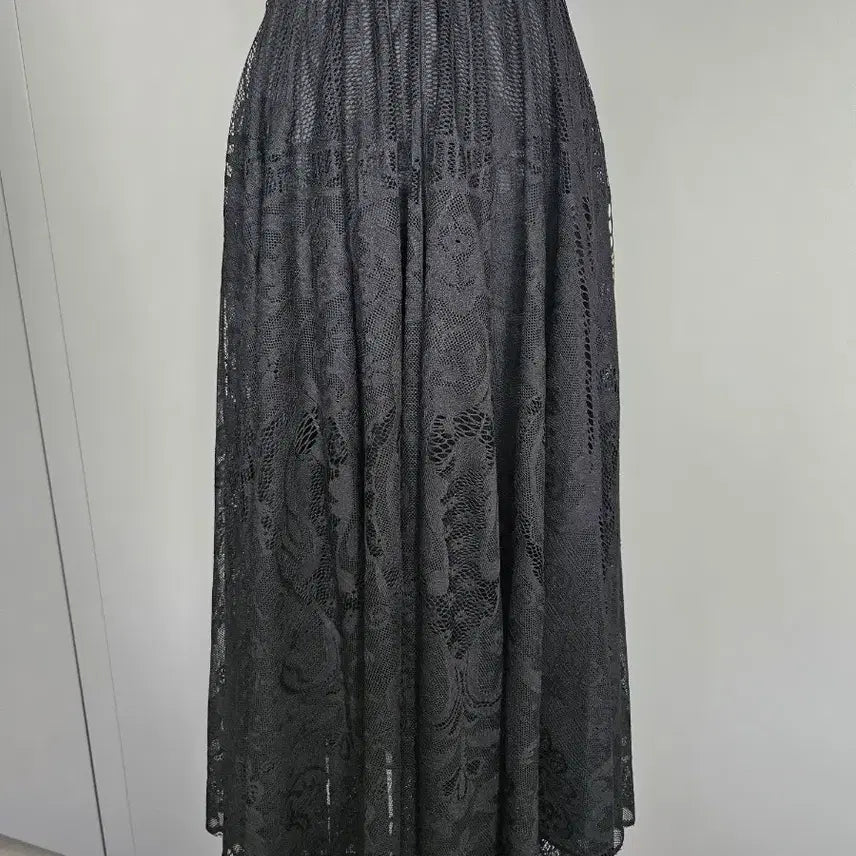 [BUNJANG] Black Lace Long Skirt / 블랙 레이스 롱 스커트