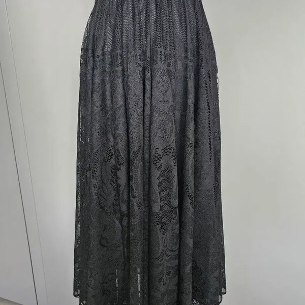 [BUNJANG] Black Lace Long Skirt / 블랙 레이스 롱 스커트