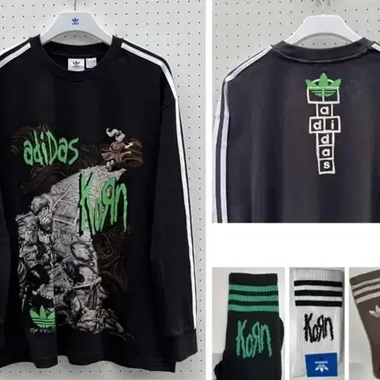 [BUNJANG] Korn x Adidas Collaboration Long Sleeve T-Shirt / korn 아디다스 adidas  롱슬리브 티셔츠 L-> M or S