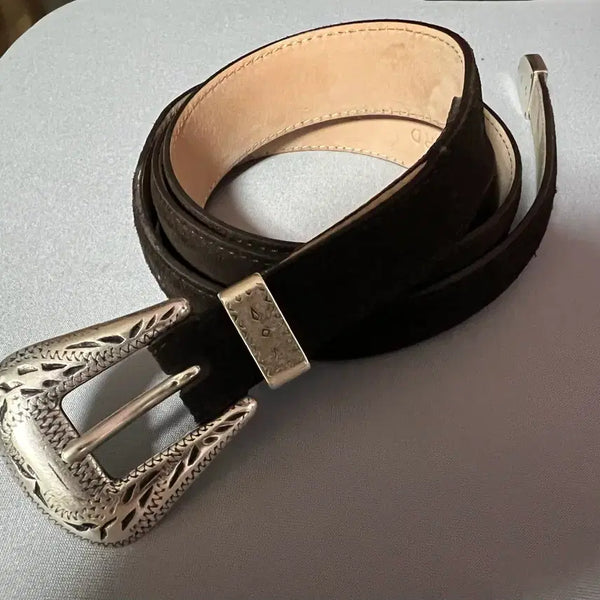 [BUNJANG] Unipair Shimono Goda Suede Western Belt Size 95 / 유니페어, 시모노 고다 웨스턴 벨트 (95사이즈)