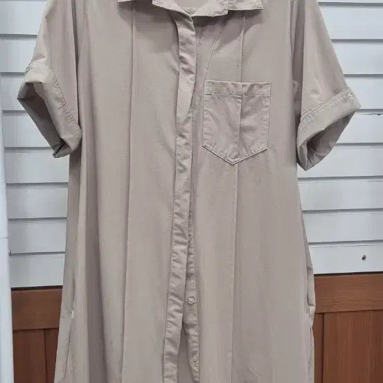 [BUNJANG] Beige Women's Shirt Dress / 베이지색 여성 셔츠