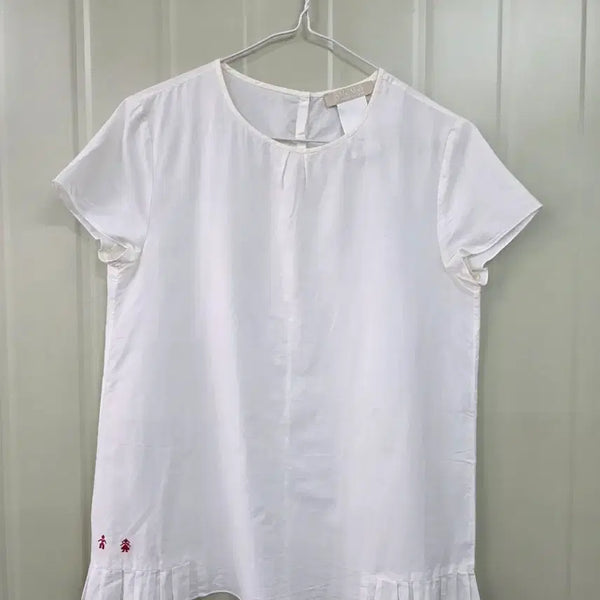 [BUNJANG] S Max Mara White Short-Sleeve Frill Blouse / 'S Max Mara 화이트 반팔 프릴 블라우스 165/88A
