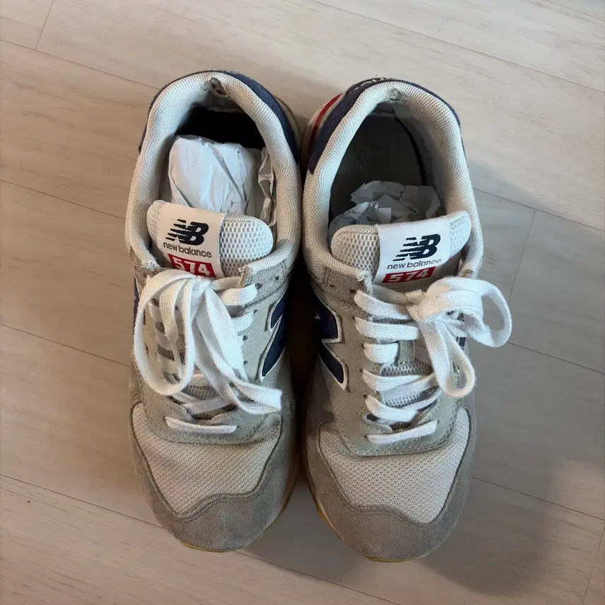 [BUNJANG] New Balance 574 Sneakers Grey/Navy Size 260 / 뉴발란스 574 스니커즈 그레이/네이비 / 260사이즈