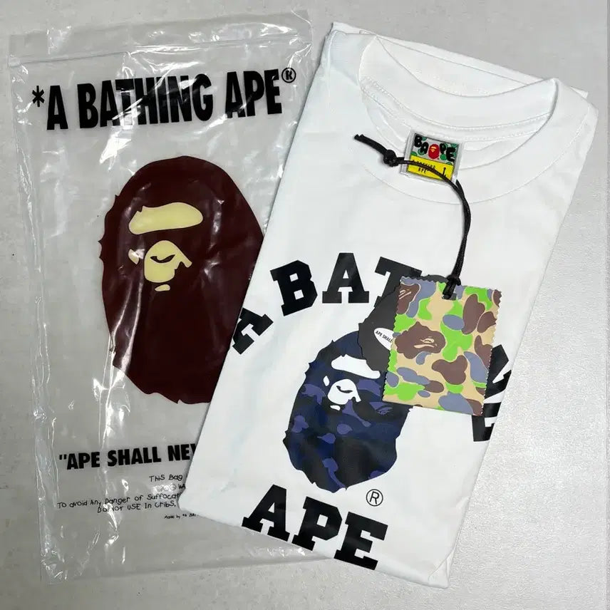 [BUNJANG] BAPE Short Sleeve T-Shirt White / 새상품) 베이프 반팔티 화이트
