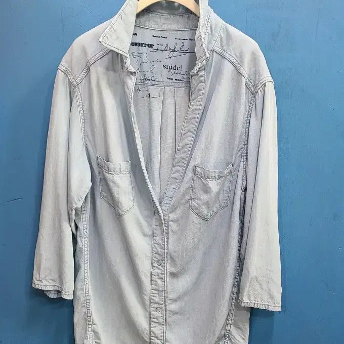 [BUNJANG] SNIDEL Denim-like Cotton Relaxed Fit Shirt/Cardigan / 셔츠?가디건?일본 빈티지 스나이델 데님like아메카지