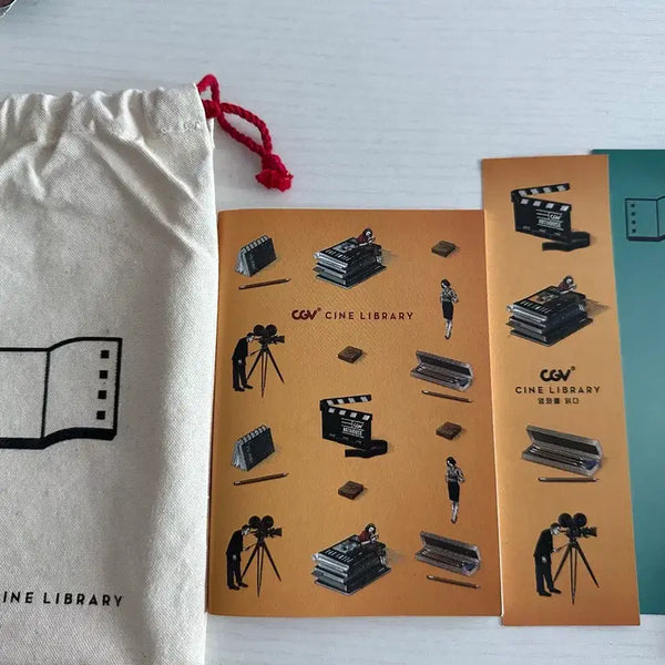 [BUNJANG] CGV Cine Library Goods Pouch, Notebook, and Pencil Set / CGV 씨네 라이브러리 굿즈 파우치 노트 연필 세트