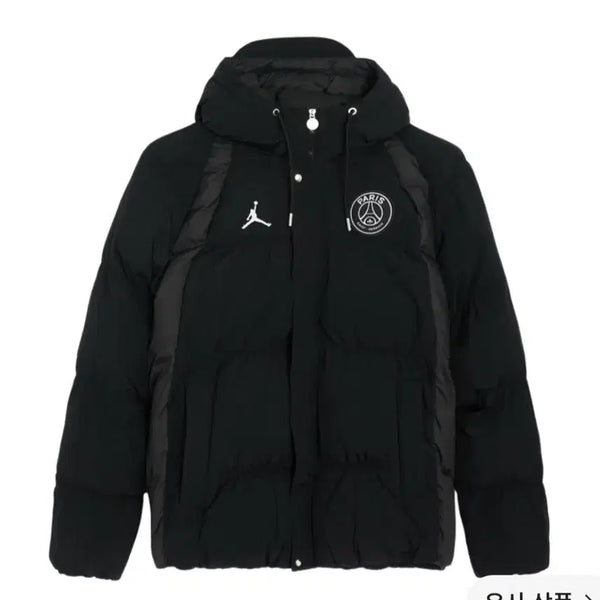 [BUNJANG] Jordan x Paris Saint-Germain Puffer Jacket Black / 조던 x 파리 생제르맹 퍼퍼 자켓 블랙 - 아시아 3XL