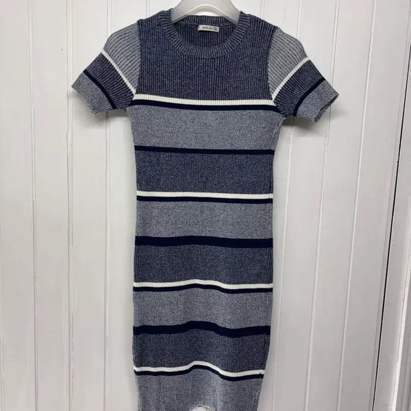 [BUNJANG] Zara Knit Mini Dress Navy Grey White Stripe Size M / 자라 니트 미니원피스 M ㅡ0702