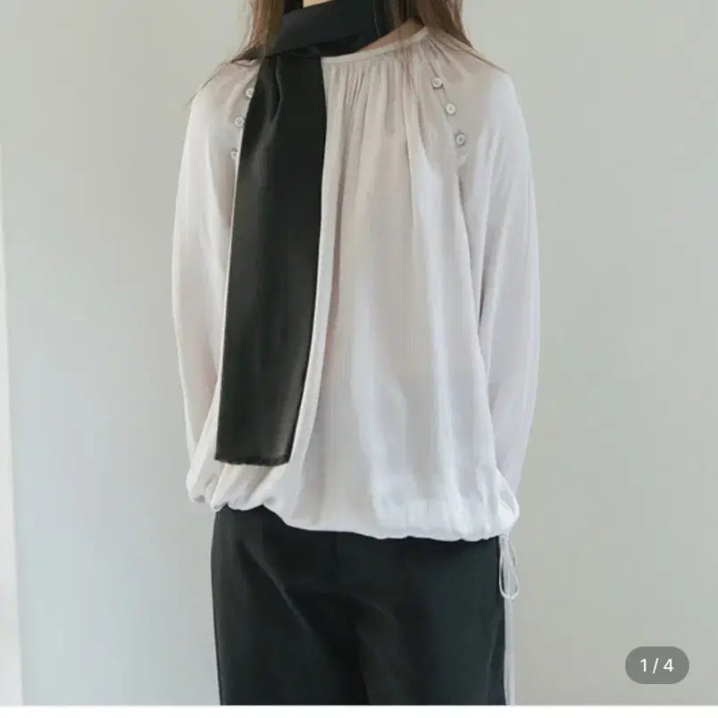 [BUNJANG] LeNuire Eclat Shirring Blouse Stone Gray / 르누이 eclat shirring blouse