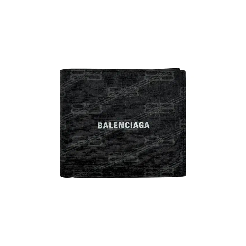 [BUNJANG] Balenciaga Signature BB Monogram Coated Canvas Folded Wallet / 발렌시아가 시그니처 BB 모노그램 코티드 캔버스 폴디드 지갑