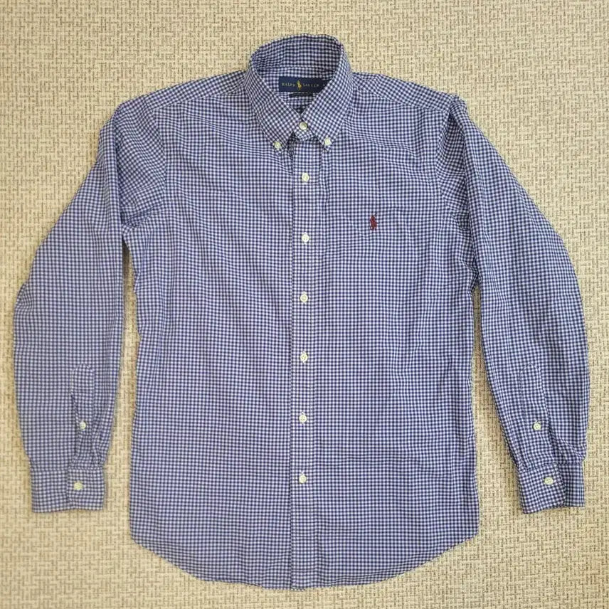 [BUNJANG] Polo Ralph Lauren Navy Check Cotton Stretch Shirt M / 폴로 랄프로렌 체크 셔츠 M 네이비